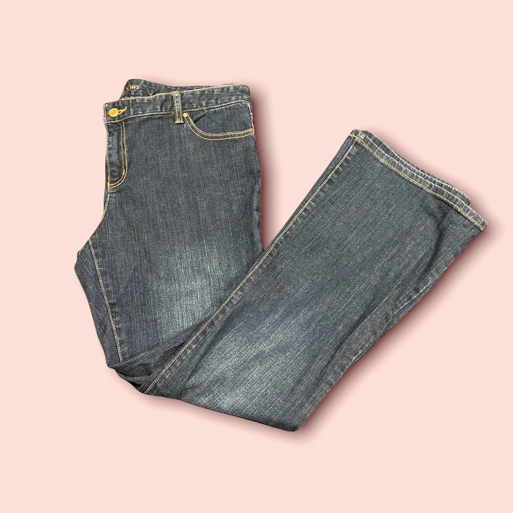 Michael Kors Embellished High Rise Flare Denim Jeans Size 14